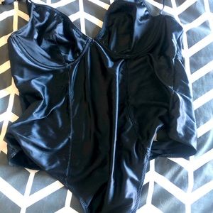 La Senza black satin teddy